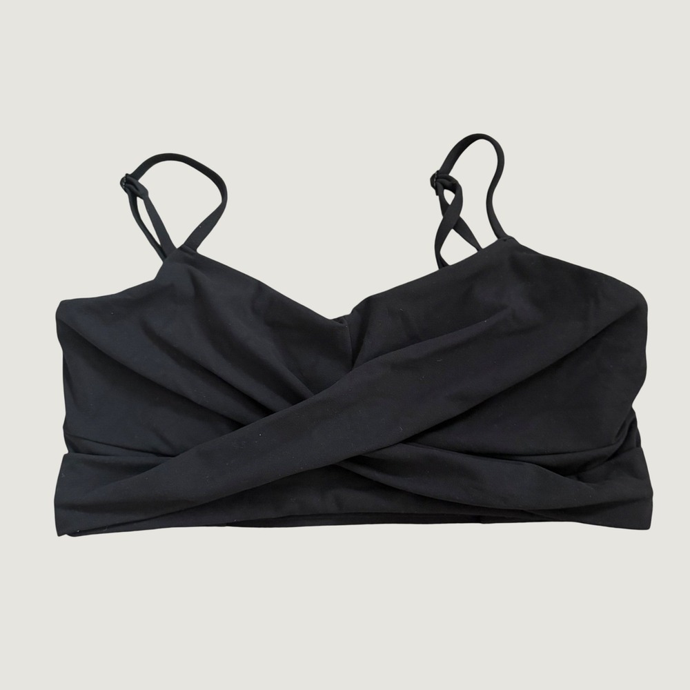 Buffbunny Sports Bra Large Crossover Cage Back Nylon Spandex Athletic Black